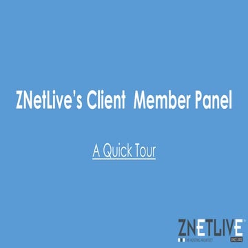 ZNetLive's Client Member Panel