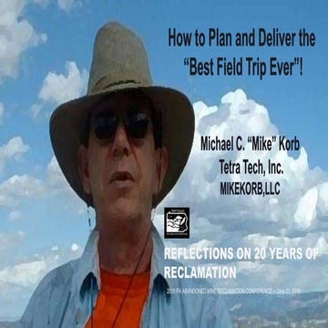 Mike Korb, Tetra Tech Inc. - “How to Give the Best Field Trip Ever”
