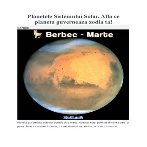 Zodiile si planetele  