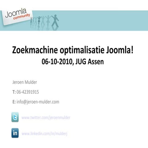 Zoekmachine optimalisatie joomla!