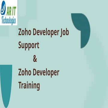 Zoho Developer Job Support at ARIT Technologies | PPTX