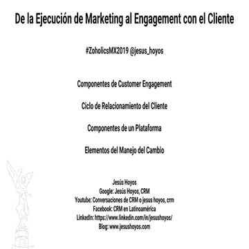 Del Marketing al Customer Engagement #Zoholics