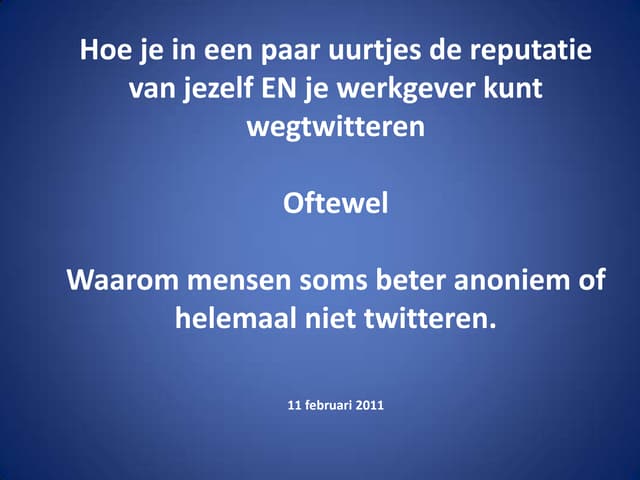 Zomaar een avond op Twitter