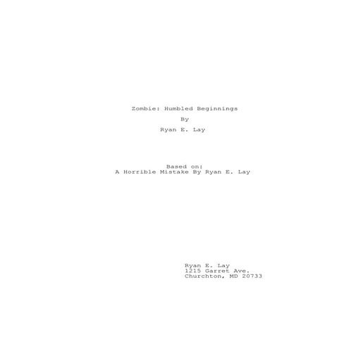  Zombie- humbled beginnings 