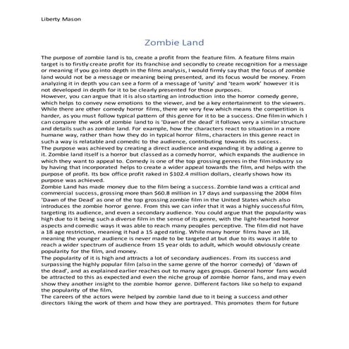 Zombie land acts | DOCX