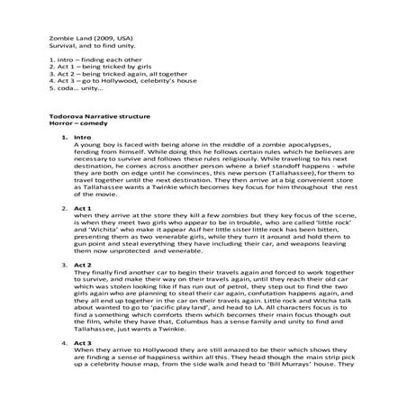 Zombie land acts | DOCX