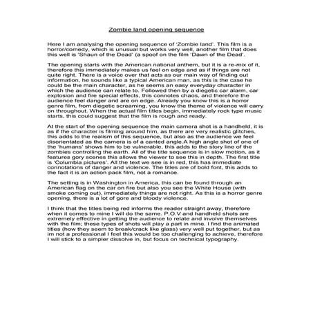 Zombie land opening sequence