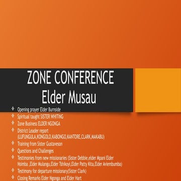 Comprehensive Zone Conference: Spiritual Teachings, Reports, and ...