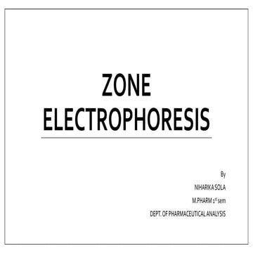 Zone electrophoresis and its types