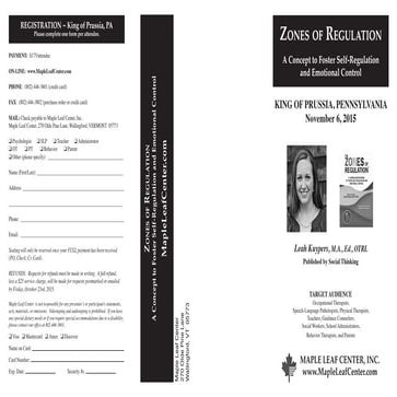Zones of Regulation author Leah Kuypers- King of Prussia, PA Nov 6, 2015