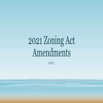 Zoning act amendments part 1