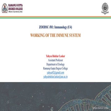 Working of Immune System, Antigen Presentation, and the Complement ...