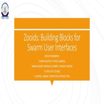 Swarm User Interface (Zooids)
