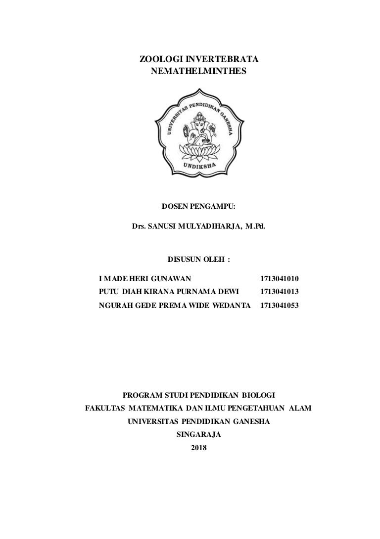 Makalah phylum nemathelminthes