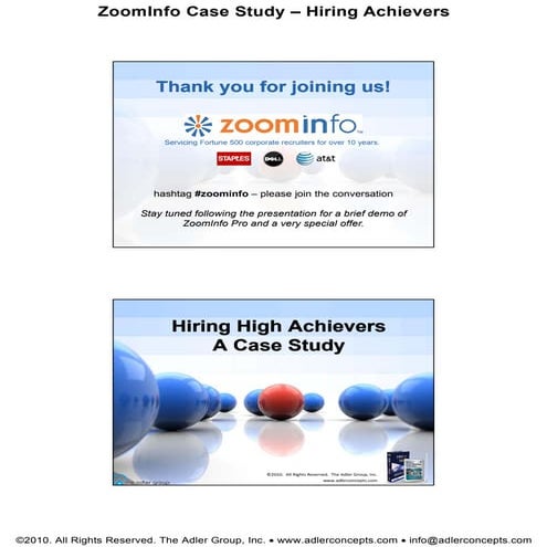 Zoom Info Case Study Nov 2010 Handout V2