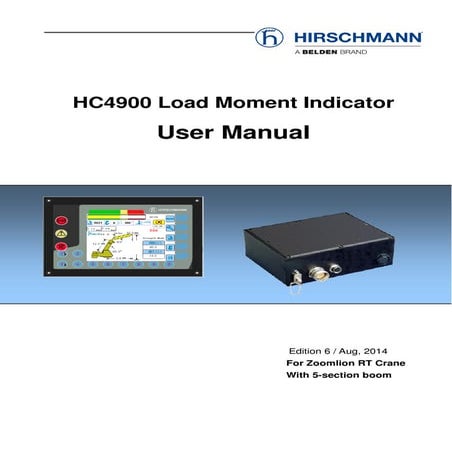 Zoomlion hirschmann hc4900 operation manual 5 section boom 20140818