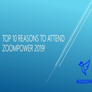 Top ten reasons to attend ZoomPower 2019!