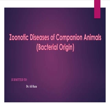 Bacterial Zoonotic diseases of pets