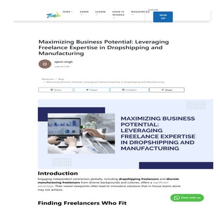 Maximizing Business Potential: Leveraging Freelance Expertise in Dropshipping and Manufacturing