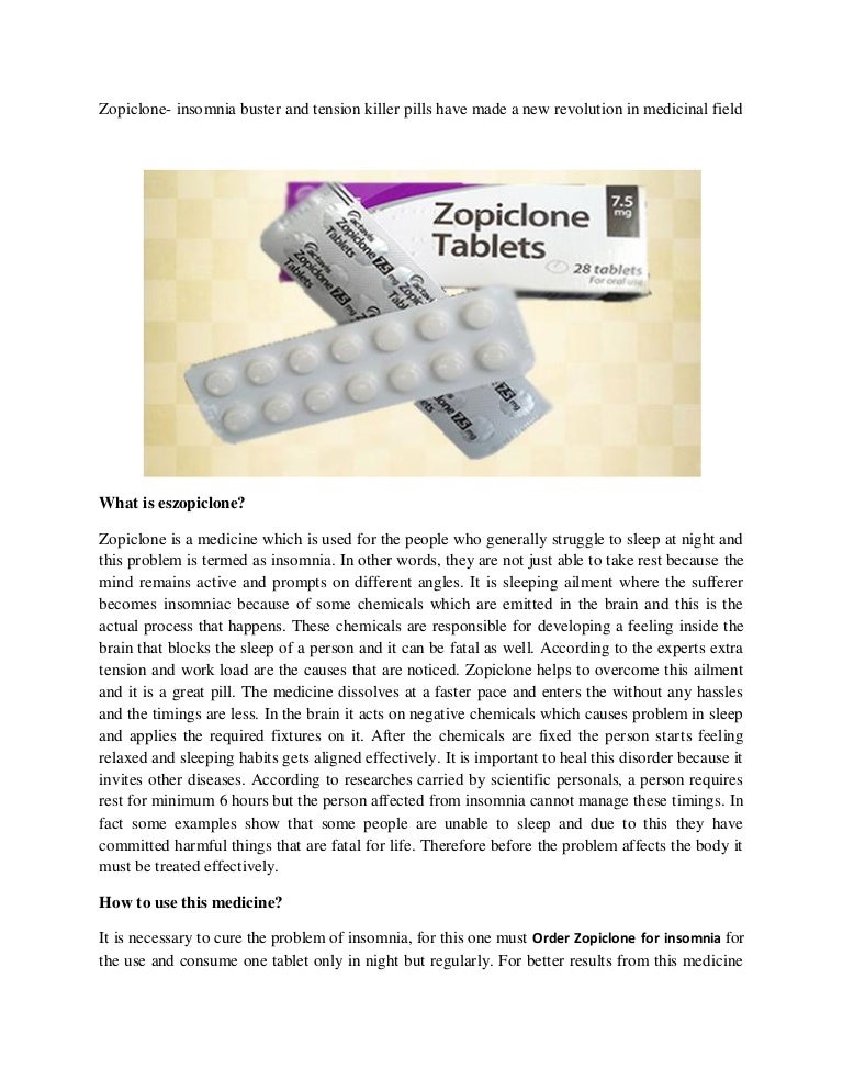eszopiclone order