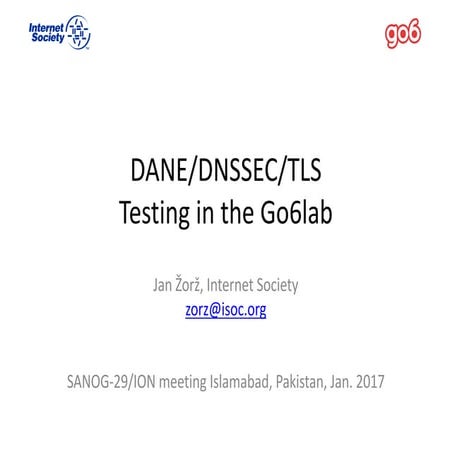 ION Islamabad - DANE/DNSSEC/TLS Testing in the go6lab