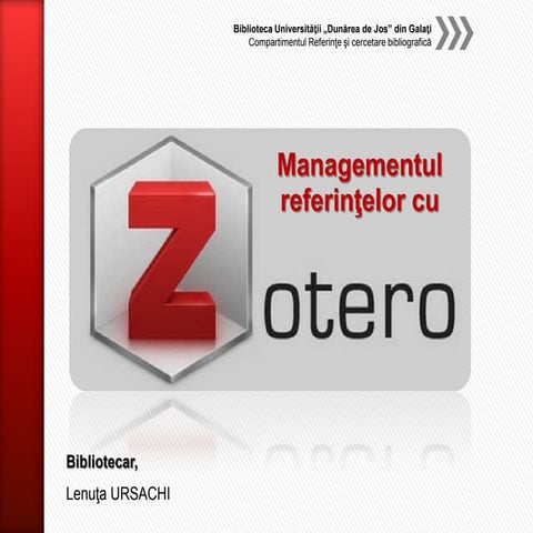 Managementul referintelor cu Zotero