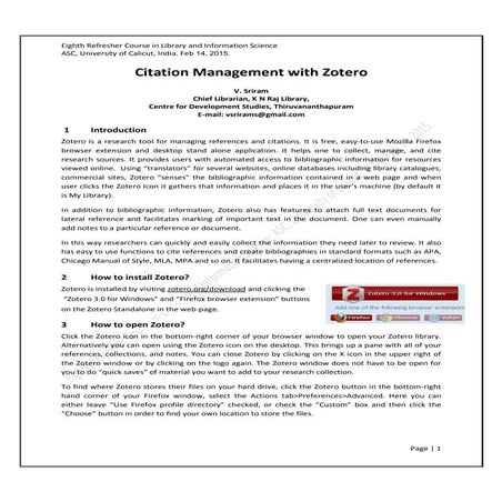 Citation Management with Zotero 