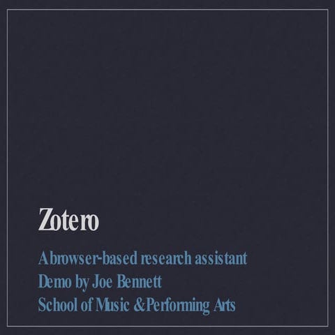 Zotero demo