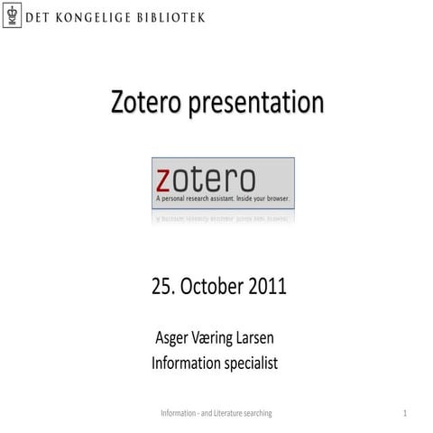 Zotero english presentation