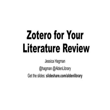 Use Zotero for Your Literature Review