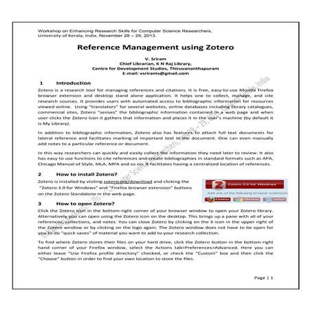 Reference Management using Zotero 