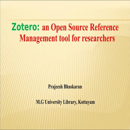 Zotero: an open source reference management tool for researchers