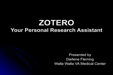 Zotero Presentation