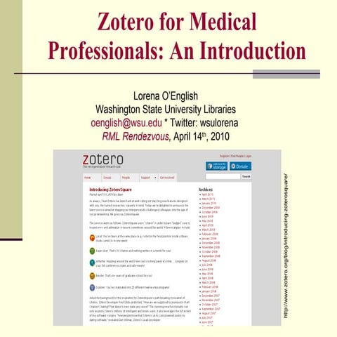 Introduction to Zotero | PPTX