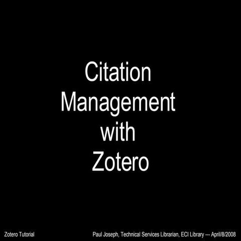Getting Started with Zotero
