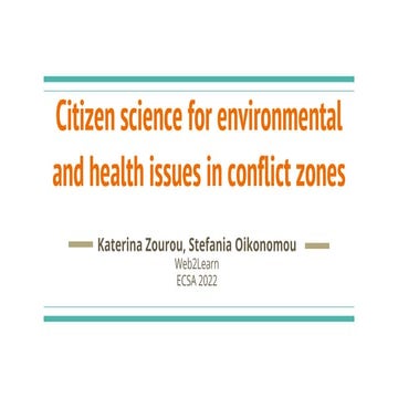 Citizen science for environmental and health issues in conflict zones