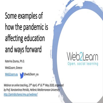 Some examples of how the pandemic is affecting education and ways forward