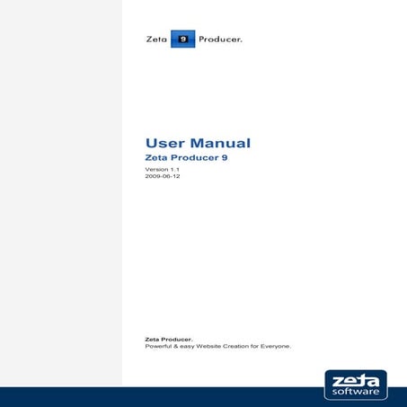 Zeta Producer 9 CMS online manual