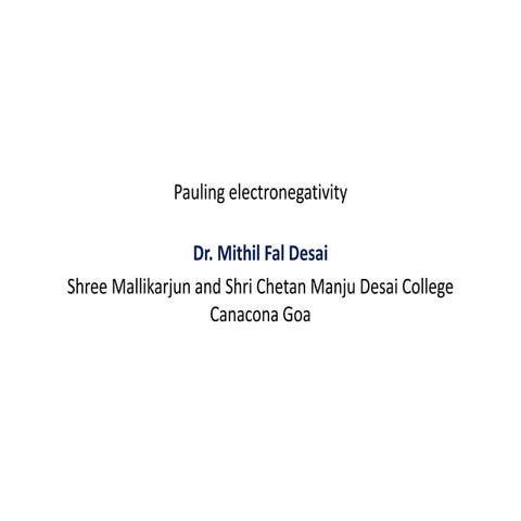 Pauling electronegativity
