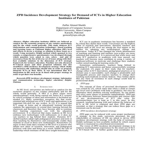 Zpd incidence development strategy for demand of ic ts in higher education