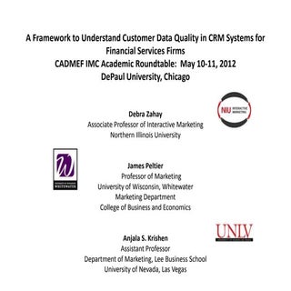 Customer Data Quality for  CRM Systems