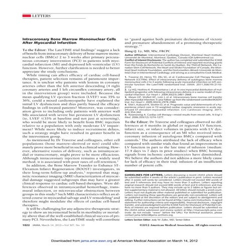 Daily Dose Equities - Intracoronary Bone Marrow