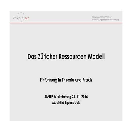 Züricher Ressourcenmodell Einführung Janus GmbH & Co. KG 2014