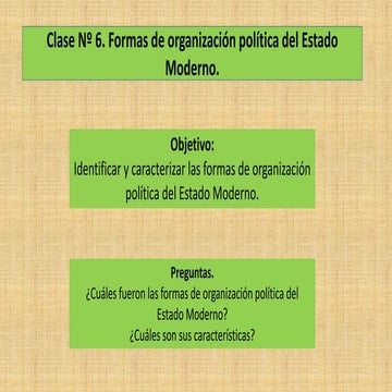 Octavo básico. Unidad 1. Clase 5. Formas de gobierno del Estado moderno ...