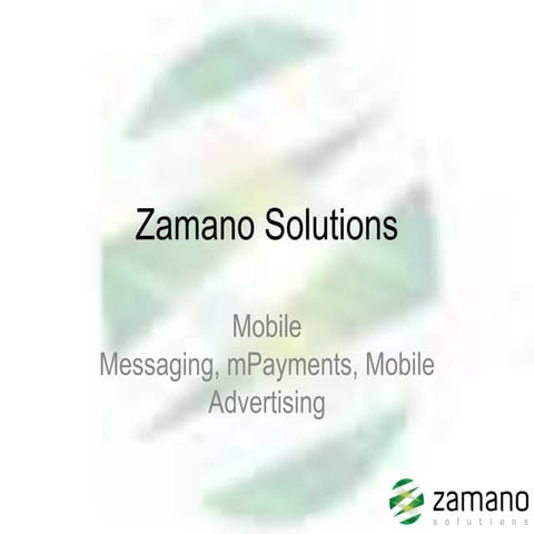 Zamano Solutions presentation