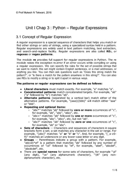 Python - Regular Expressions