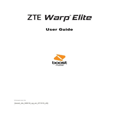 ZTE Warp Elite Manual / User Guide