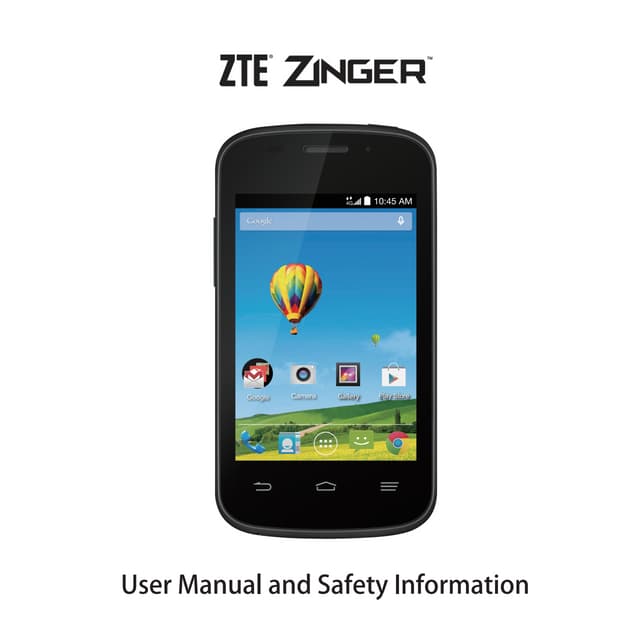 ZTE Zinger Manual / User Guide PDF