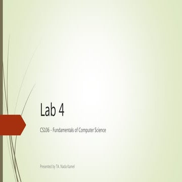 CS106 Lab 4 - If statement | PPT