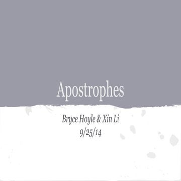 Grammar Presentation Apostrophes